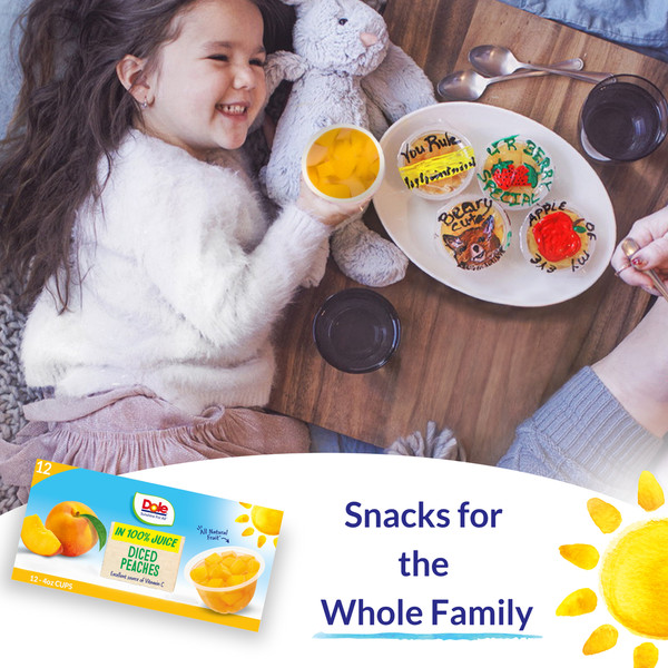 Dole Fruit Bowls Snack, in 100% Fruit Juice, Diced Peaches - Image 4