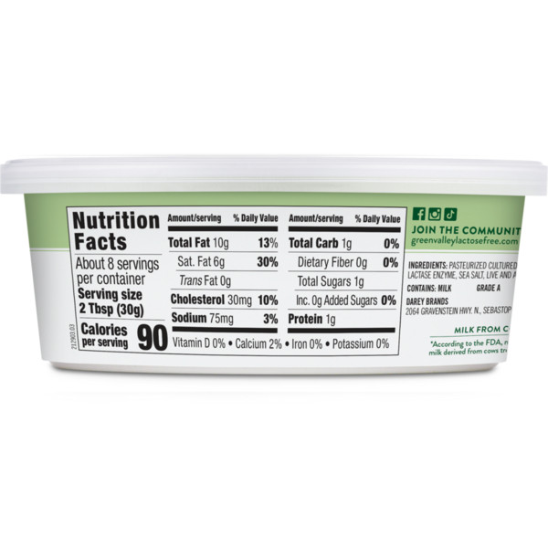 Green Valley Lactose Free Cream Cheese - Image 2