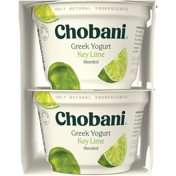 Chobani Yogurt, Greek, Reduced Fat, Key Lime, Blended, Value 4 Pack - Image 3