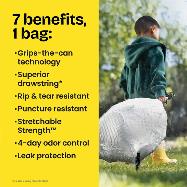 Glad ForceFlex Tall Kitchen Drawstring Trash Bags, 13 Gallon, Fragrance Free - Image 8