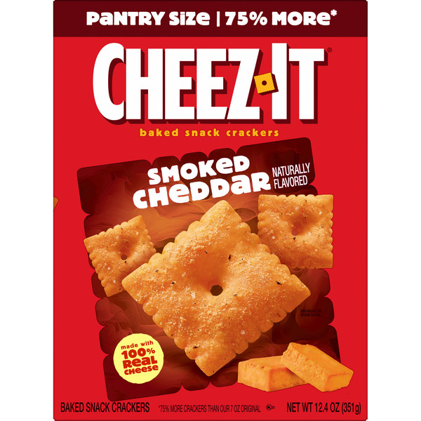 Cheez-It Smoked Cheddar Baked Snack Crackers, Lunch Snacks, 12.4 oz - Image 9
