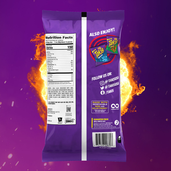 Takis Nitro 9.9 oz Sharing Size Bag, Habanero & Lime Flavored Extreme Spicy Rolled Tortilla Chips - Image 6