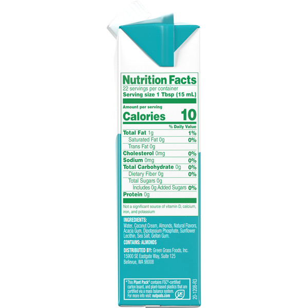 nutpods Unsweetened No Sugar Caramel Coffee Creamer - Image 3