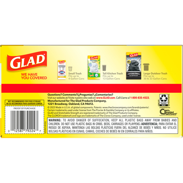 Glad ForceFlex Tall Kitchen Drawstring Trash Bags, 13 Gallon, Fragrance Free - Image 5