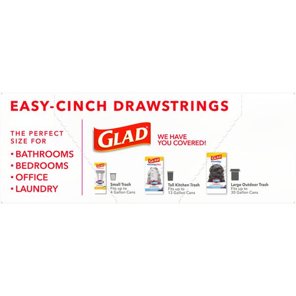 Glad Drawstring Trash Bags, Lemon Fresh Bleach Scent, 4 Gallon - Image 6