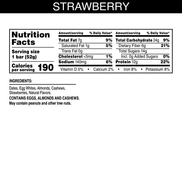 RXBAR Strawberry Gluten-Free Protein Bars, 12g Protein, 1.8 oz - Image 3