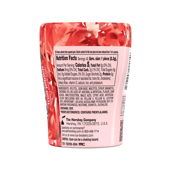 ICE BREAKERS Ice Cubes Fruit Punch Sugar Free Chewing Gum Bottle, 3.24 oz (40 Pieces) - Image 2