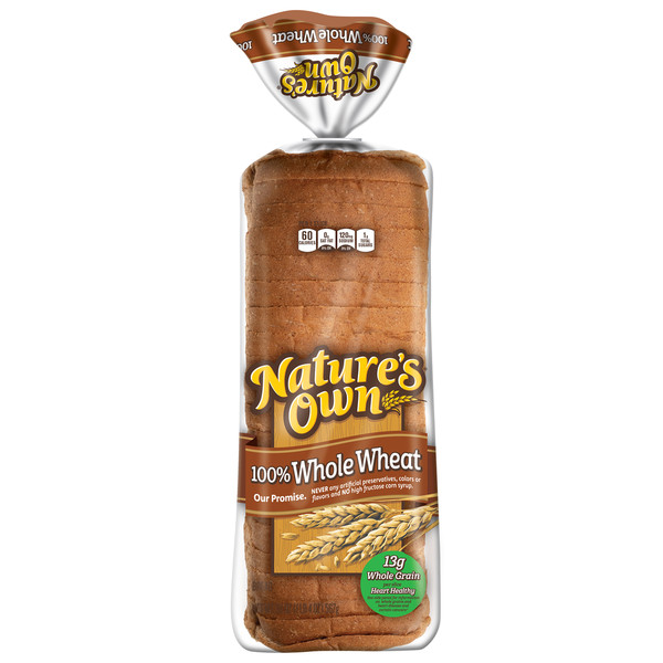 Nature's Own 100% Whole Wheat, Whole Wheat Bread, 20 oz Loaf