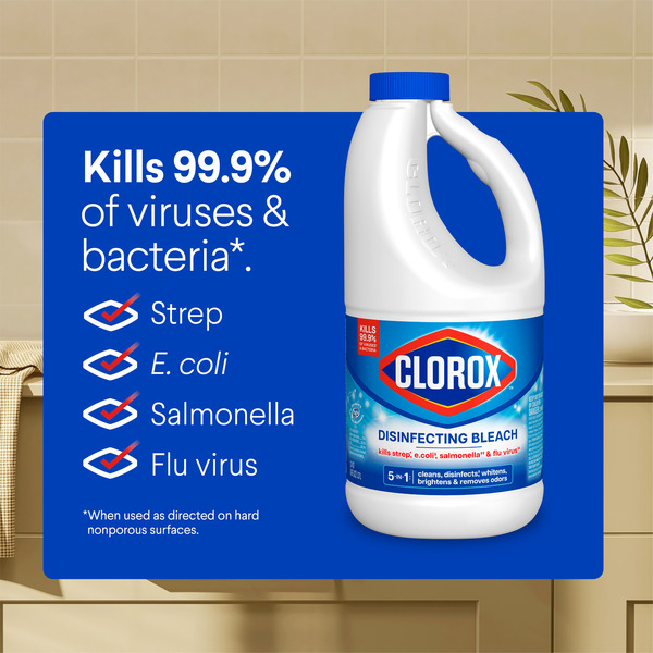 Clorox Disinfecting Bleach, Concentrated Formula, Regular - Image 9