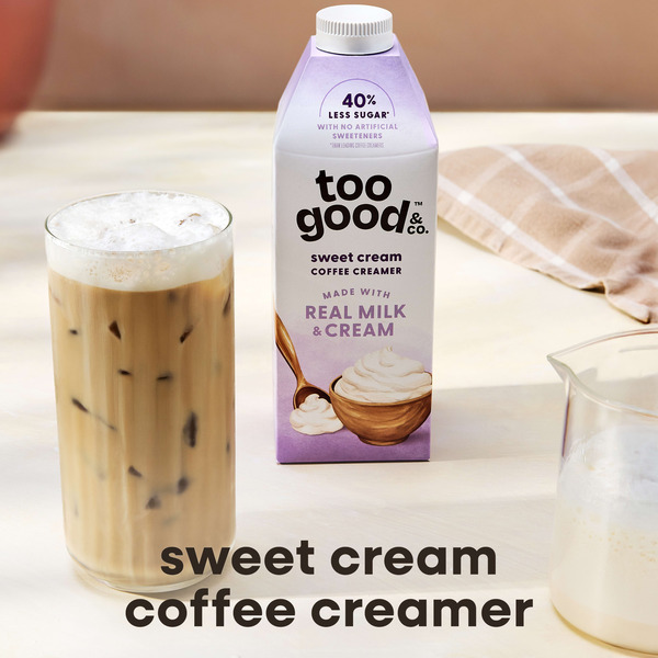 Too Good & Co. Sweet Cream Coffee Creamer, Flavored Creamer Made with Real Milk and Cream, Tastes Great in Iced Coffee and Cold Brew, 25.4 fl oz - Image 3