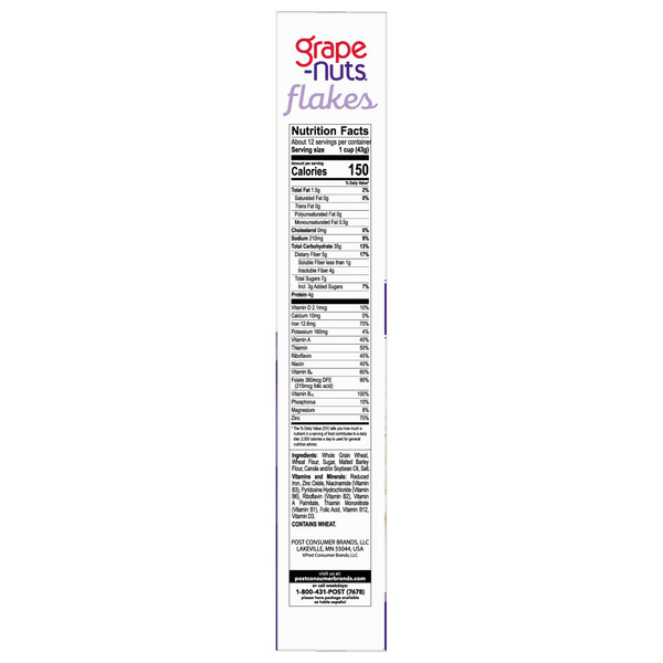 Post Grape-Nuts Flakes Breakfast Cereal - Image 3