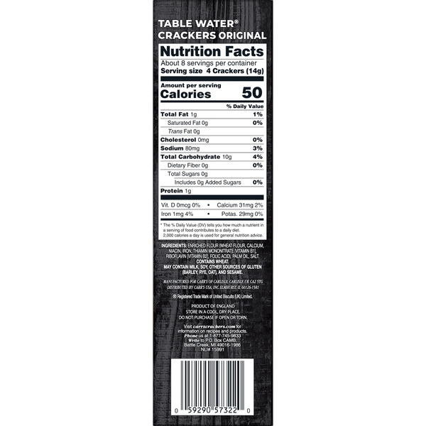 Carr's Original Table Water Crackers, Baked Snack Crackers, 4.25 oz - Image 9