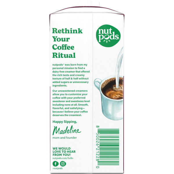 nutpods Dairy-Free Unsweetened Coffee Cake Creamer - Image 4