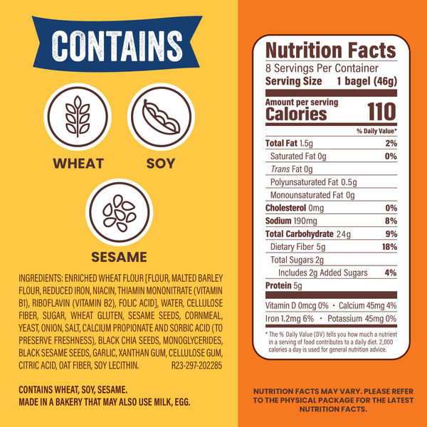 Thomas’ Bagel Thins, 8 count, Everything Bagels - Image 4