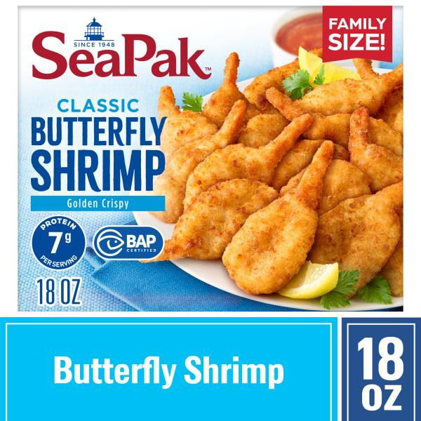 SeaPak Butterfly Shrimp with Crispy Breading, Easy to Bake, Frozen