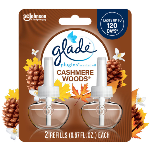 Glade PlugIns Scented Oil Refills, Air Freshener, Cashmere Woods