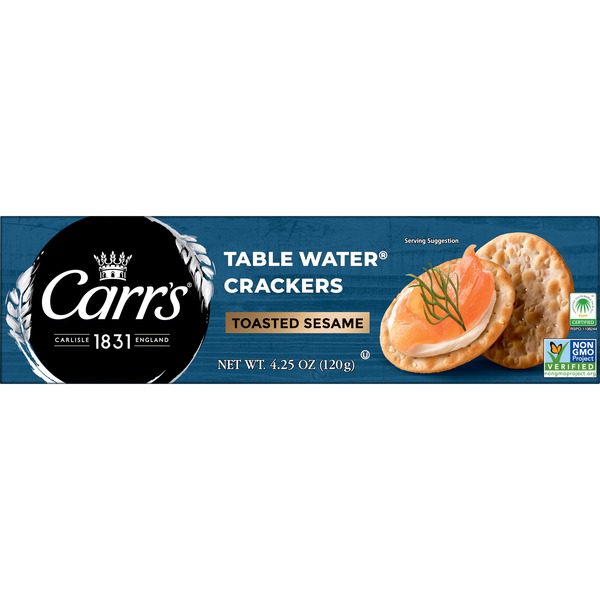 Carr's Toasted Sesame Table Water Crackers, Baked Snack Crackers, 4.25 oz - Image 5