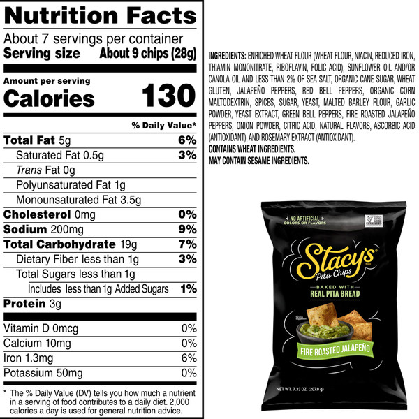 Stacy's Baked Fire Roasted Jalapeño Pita Chips - Image 3