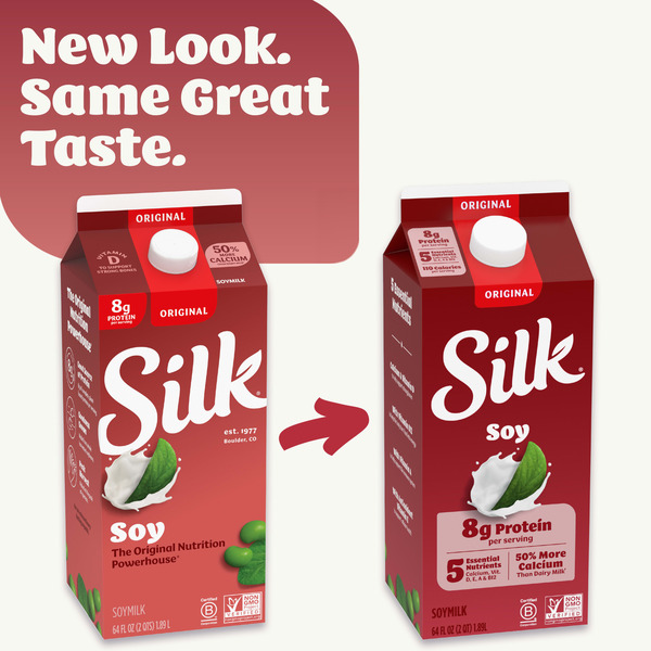 Silk Soy Milk, Original, Dairy Free, Gluten Free, Delicious Vegan Plant Based Milk with 5 Essential Nutrients, 64 fl oz Half Gallon - Image 3
