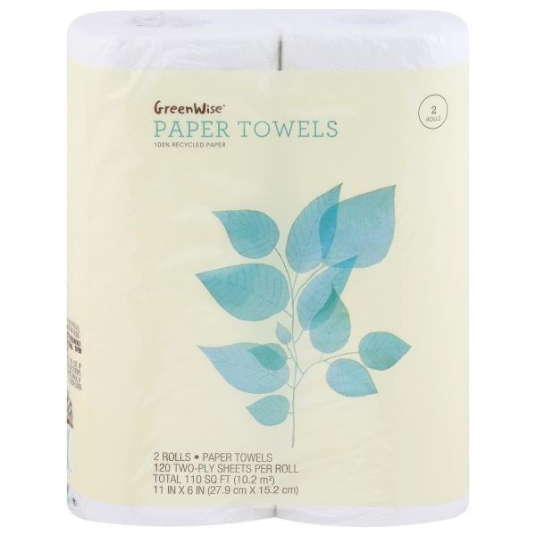GreenWise Paper Towels, Two-Ply