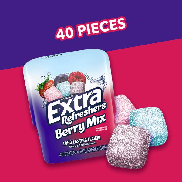 Extra Gum Refreshers Berry Mix Sugar Free Chewing Gum Piece Bottle - Image 3