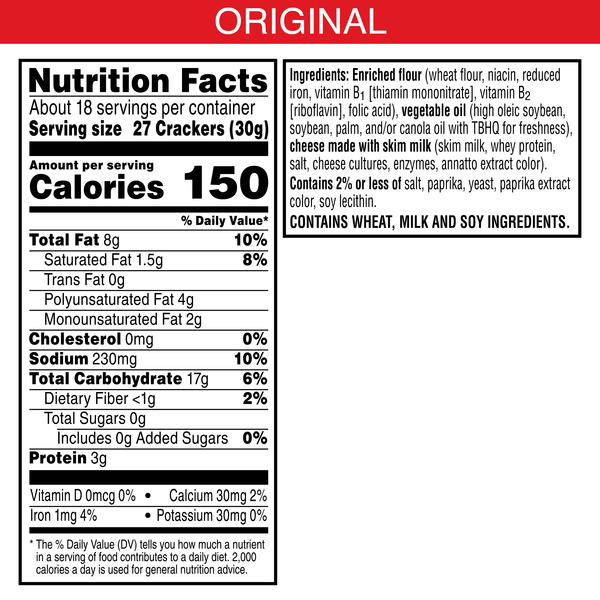 Cheez-It Original Cheese Crackers, Baked Snack Crackers, Grab and Go, 6 Count - Image 6