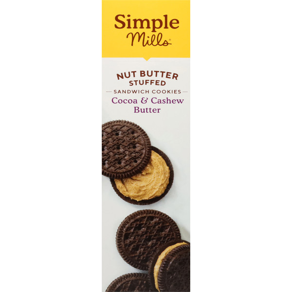 Simple Mills Nut Butter Stuffed Sandwich Cookies, Cocoa Cashew Creme - Image 3