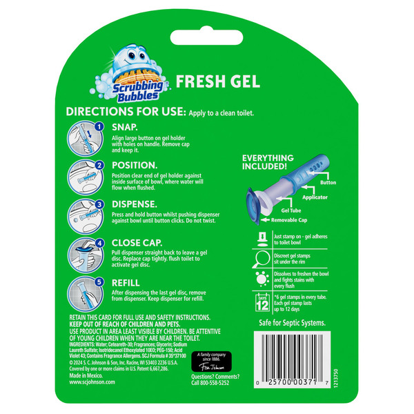 Scrubbing Bubbles® Fresh Gel Toilet Cleaning Stamp Dispenser, Floral Fusion - Image 4