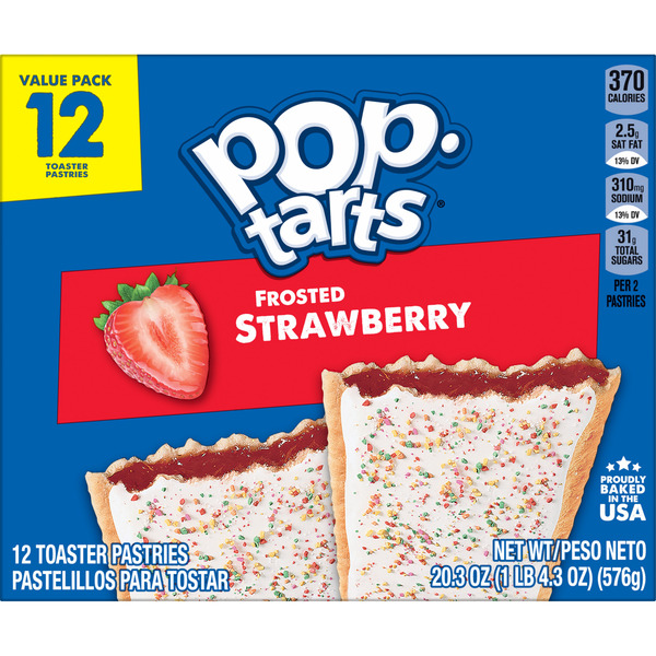 Pop-Tarts Frosted Strawberry Toaster Pastries, Breakfast Foods, Value Pack, 12 Count - Image 8
