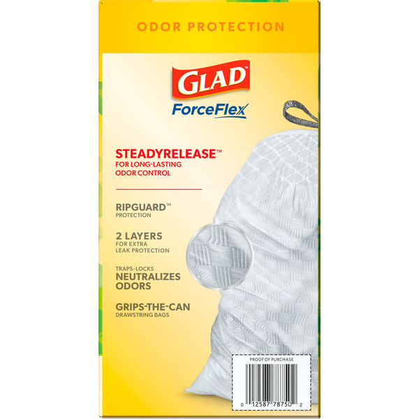 Glad ForceFlex Kitchen Drawstring Trash Bags, Gain Original with Febreze, 13 gallon - Image 5