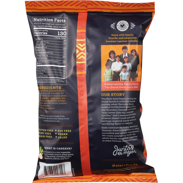 Siete Dairy Free Grain Free Nacho Tortilla Chips - Image 4