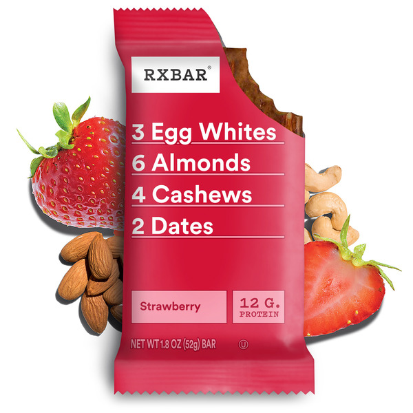 RXBAR Strawberry Gluten-Free Protein Bars, 12g Protein, 1.8 oz - Image 2