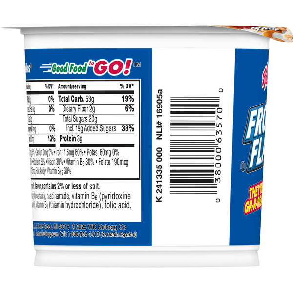 Frosted Flakes Cold Breakfast Cereal Cup, 8 Vitamins and Minerals, Kids Snacks, Original, Cup (1 Cup) - Image 9