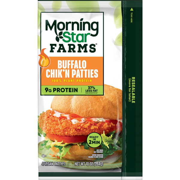 Morning Star Farms Buffalo Plant Based Chik'n Patties, Vegan Chicken, 4 Count - Image 6
