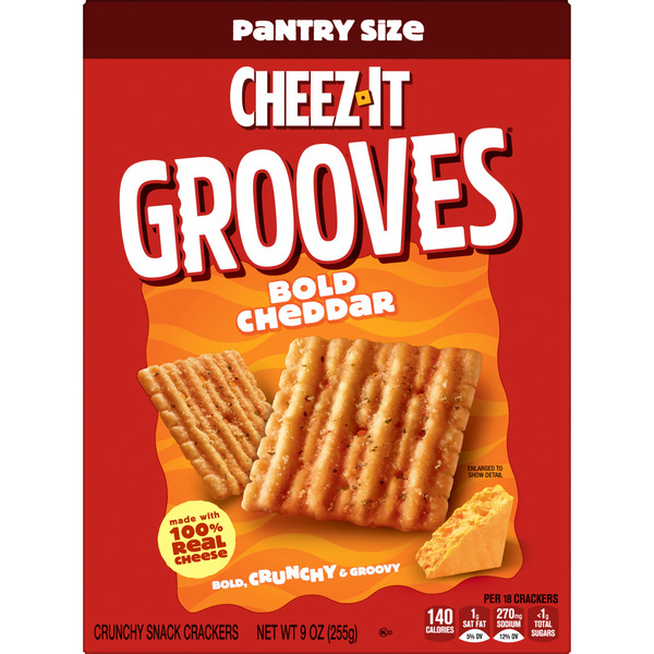 Cheez-It Grooves Bold Cheddar Cheese Crackers, Crunchy Snack Crackers, 9 oz - Image 8