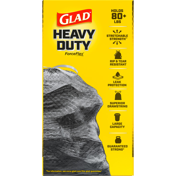 Glad ForceFlex Heavy Duty Large Drawstring Black Trash Bags, 30 gallon - Image 6