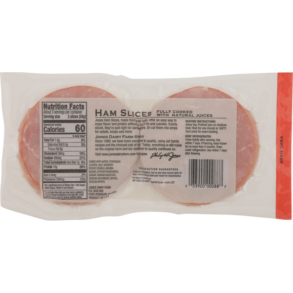 Jones Dairy Farm Breakfast Ham Slices, Hickory Smoked - Image 2