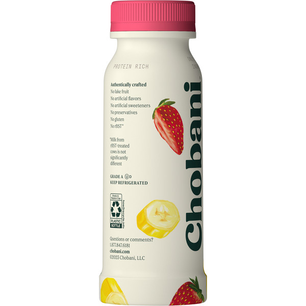 Chobani Yogurt Drink, Greek, Lowfat, Strawberry Banana - Image 3