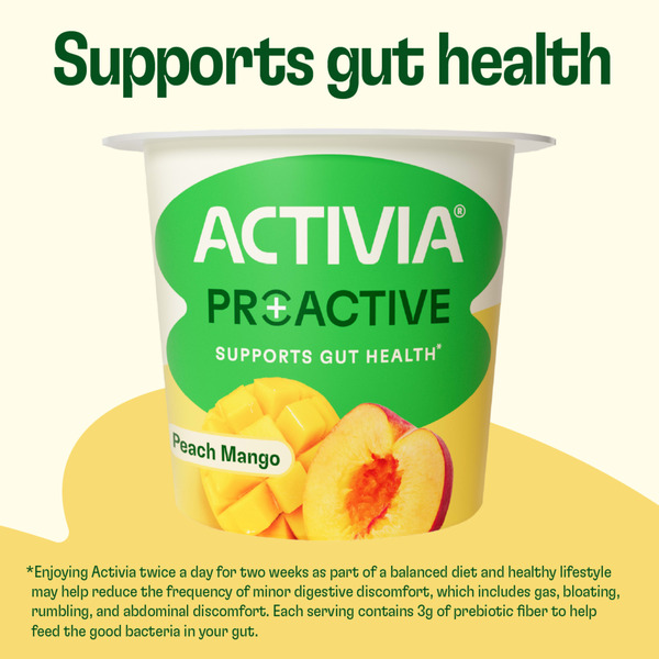 Activia Proactive Peach Mango Prebiotic and Probiotic Yogurt, Creamy Low Fat Yogurt Cups, 5.3 oz, 4 Count​ - Image 6