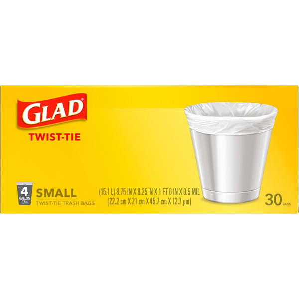 Glad Small Trash Bags, 4 Gallon, White, Twist-Tie - Image 6