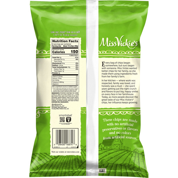 Miss Vickie's Kettle Cooked Potato Chips Jalapeno Flavor - Image 2