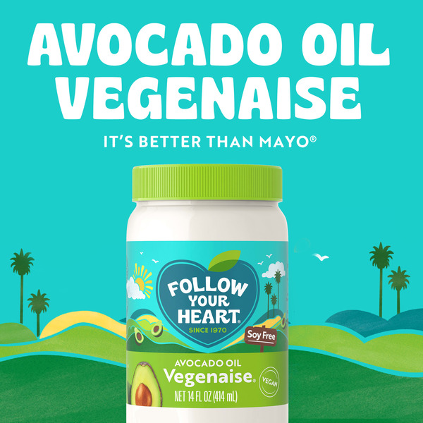 Follow Your Heart Vegenaise Dressing and Sandwich Spread, Avocado Oil, Dairy Free, Egg Free Mayo, Creamy Dressing and Sandwich Spread Without Cholesterol or Preservatives, 14 FL OZ Jar - Image 3