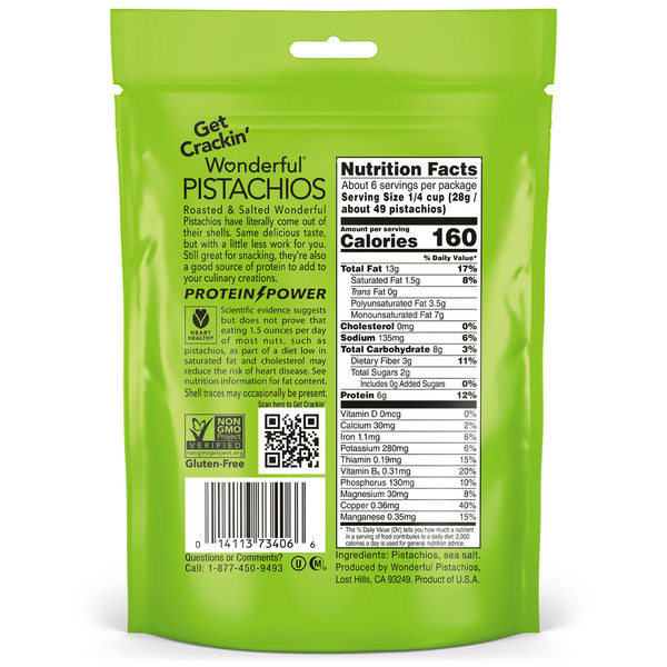 Wonderful No Shells Roasted & Salted Pistachios - Image 6