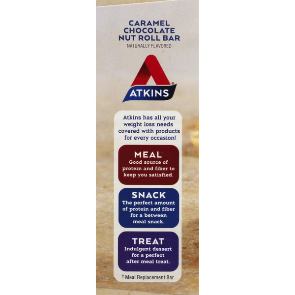 Atkins Snack Bar, Caramel Chocolate Nut Roll - Image 3
