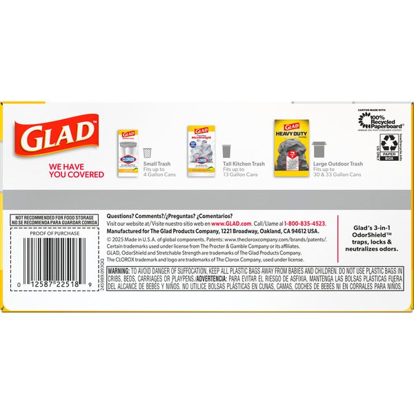 Glad ForceFlex MaxStrength Tall Kitchen Drawstring Trash Bags, 13 Gallon, Odorshield - Image 5