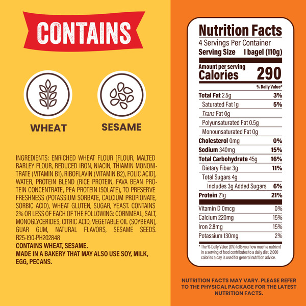 Thomas’ High Protein, 4 count, Plain Bagels - Image 4