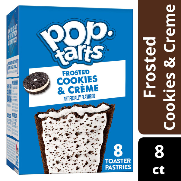 Pop-Tarts Frosted Cookies and Crème Toaster Pastries, Breakfast Foods, 8 Count