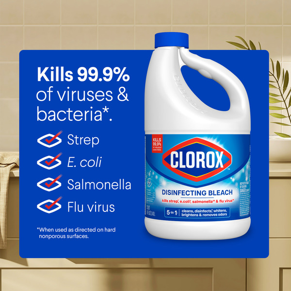 Clorox Disinfecting Bleach, Concentrated Formula, Regular - Image 9