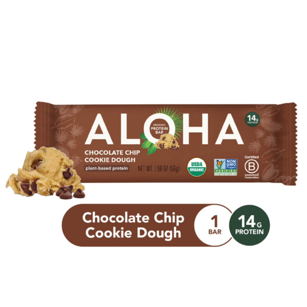 Aloha Protein Bars, Organic, Chocolate Chip Cookie Dough