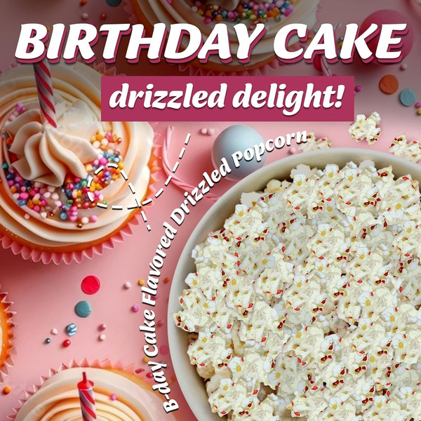 Drizzilicious Premium Drizzled Kettle Popcorn, Birthday Cake - Image 2